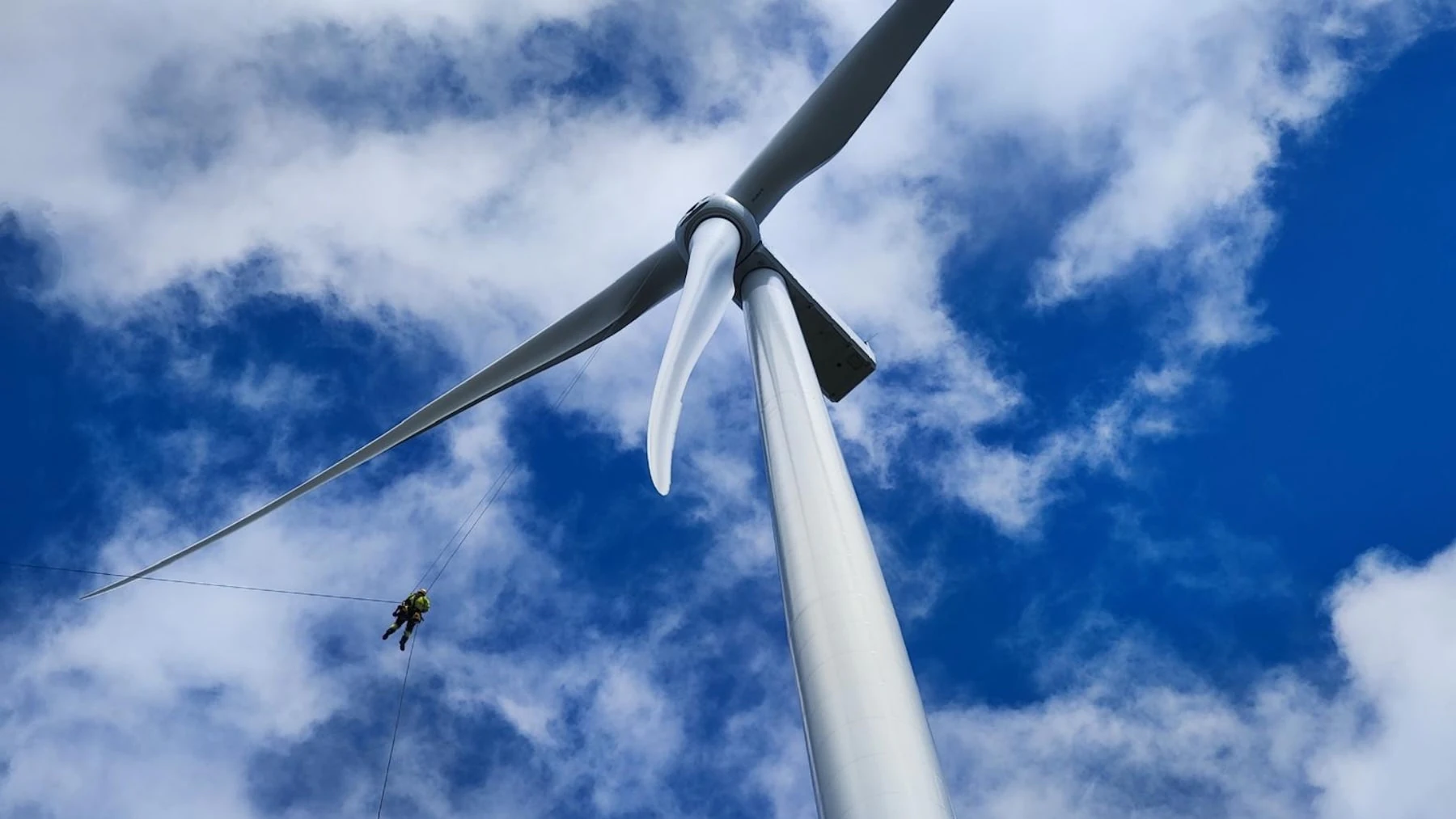 Offshore wind farm. Rotor blade inspection and repair in offshore conditions